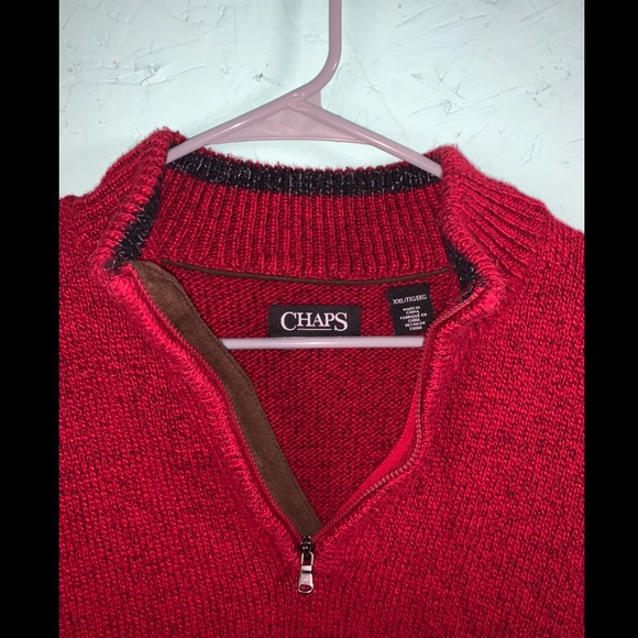 Chaps Red Half Zip Sweater - Picture 7 of 12